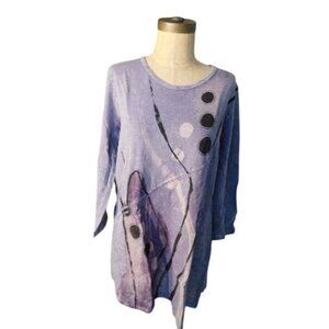 Jess & Jane Size S Small Distressed Tik Tak Artsy Boutique Top NWT